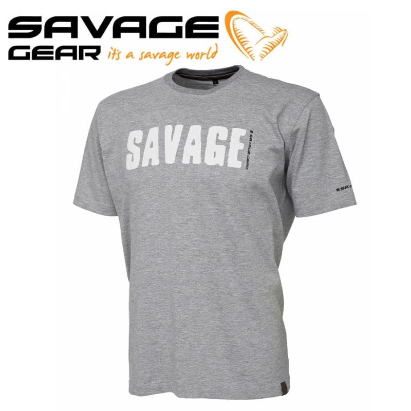 Savage Gear Simply Savage Tee Light Grey Melange Тениска