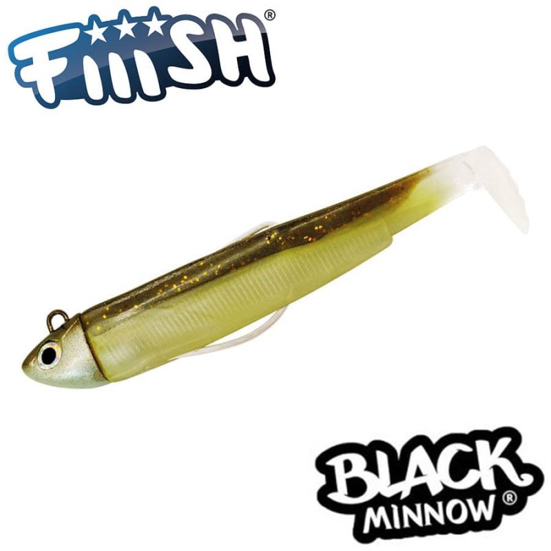 Fiiish Black Minnow No2 Combo: Jig Head 8g + 2 Lure Bodies 9cm - Sparkling Brown